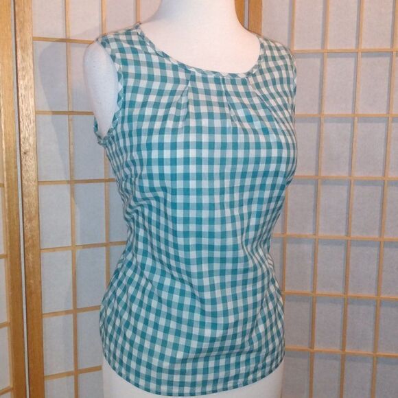 Talbots SmPet Sleeveless Gingham Top - Picture 8 of 12